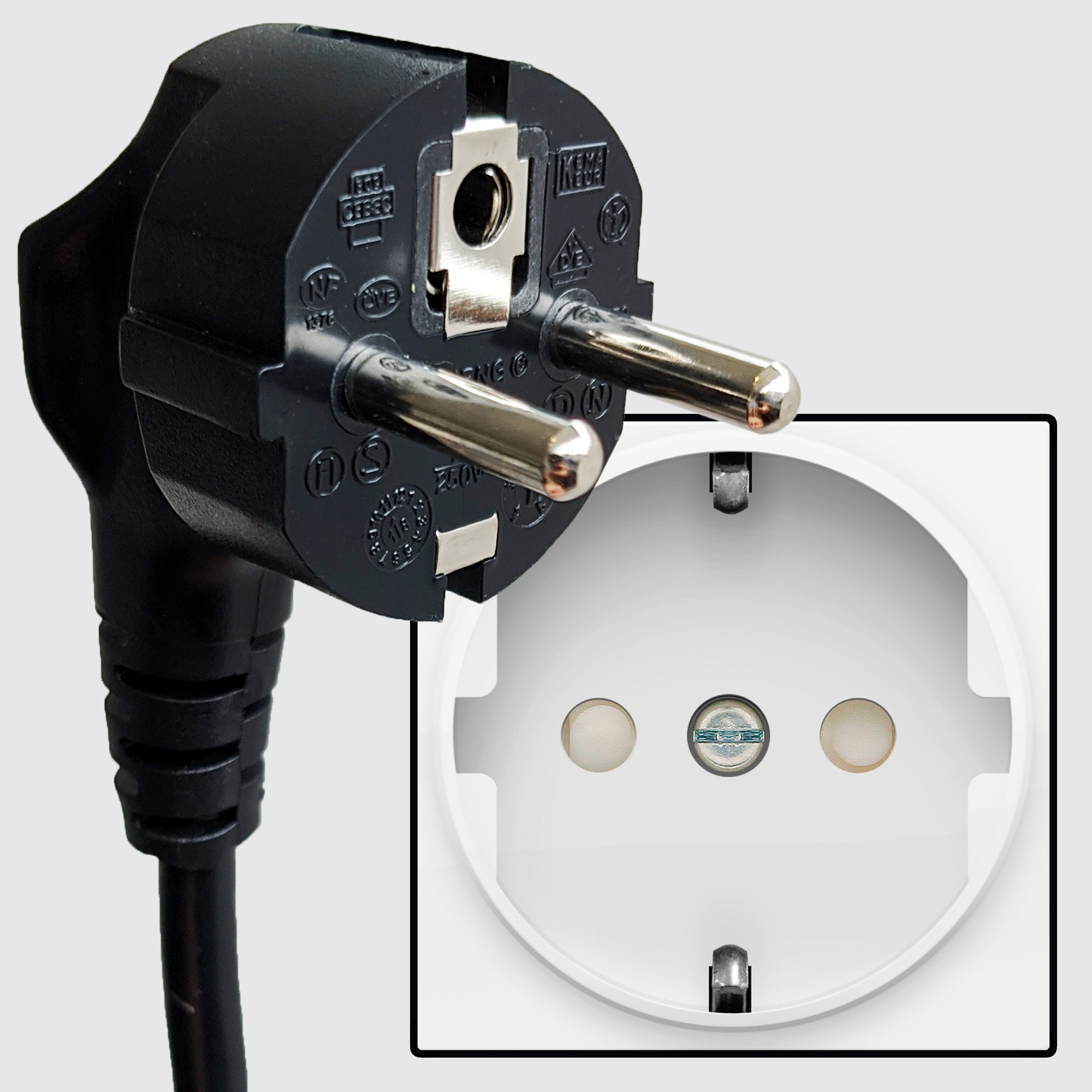 Netherlands Type F plug and socket reference tiles.